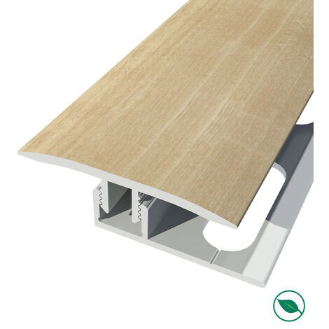 Forestea – Barre de seuil aluminium avec base joint dilatation – Coloris chêne poli – Longueur 90 cm – Largeur 3,5 cm – Hauteur 1,4 cm – Installation facile