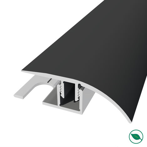 Forestea – Barre de seuil aluminium noir 90 cm – Largeur 3,9 cm – Base joint de dilatation – Installation facile pour carrelage et parquet