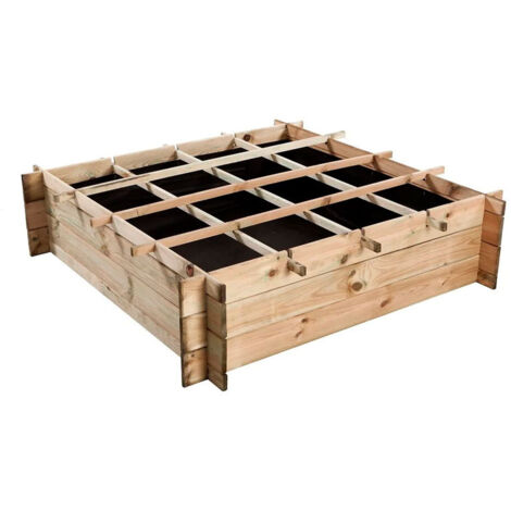 Forestea – Carré potager en pin traité autoclave 120x120x30cm – Contenance 317L – Certifié FSC pour gestion durable des forêts