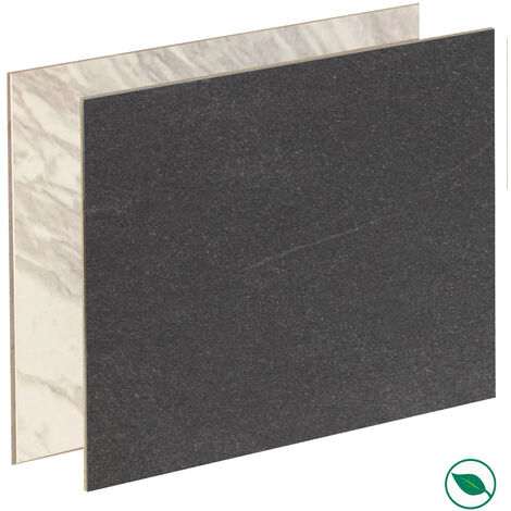 Forestea – Crédence réversible stratifiée HPL ardoise/marbre gris 3000 x 640 x 13,4 mm – Résistante à la chaleur et aux rayures – Certifiée FSC