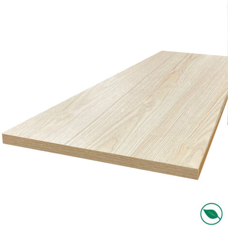 Forestea – Ilot central stratifié HPL chêne clair 1600 x 900 x 38 mm – Finition haute résistance – Label FSC pour durabilité