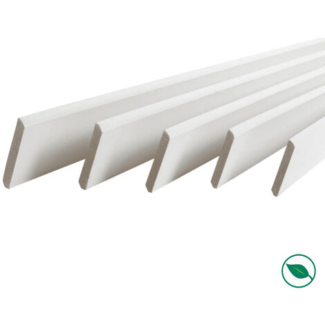 Forestea – Lot de 5 plinthes bord arrondi MDF blanc 2200 x 50 x 13 mm – Label PEFC 70% – Pour finitions impeccables