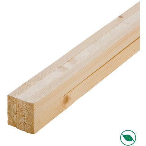 Forestea – Lot de 6 tasseaux sapin rabotés 2400 x 34 x 21 mm – Certifié FSC 100% – Pour cloisons et supports en bois dur