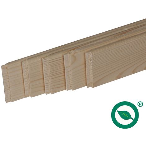 Forestea – Pack de 5 plinthes sapin massif bord rond 2050 x 68 x 9 mm – Label PEFC 70% – Pour finitions impeccables