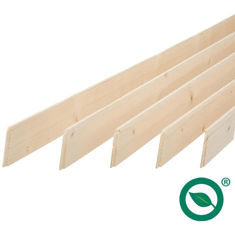 Forestea – Pack de 5 plinthes sapin massif petits nœuds bord droit 2050 x 68 x 9 mm – Label PEFC 70% – Pour finitions impeccables