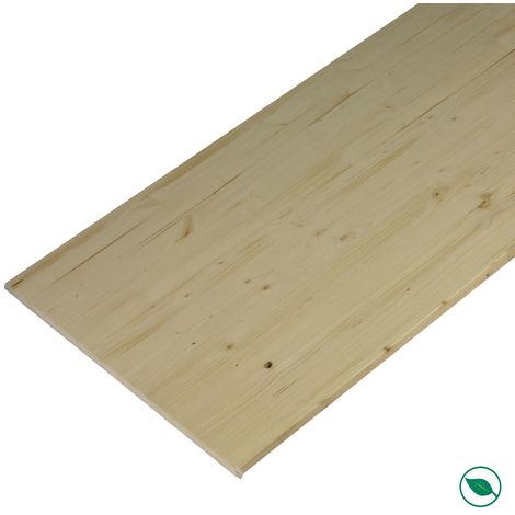 Forestea – Plan de travail en sapin massif lamellé collé 2500 x 600 x 28 mm – Finition bois naturel – PEFC 70% pour projets de rénovation