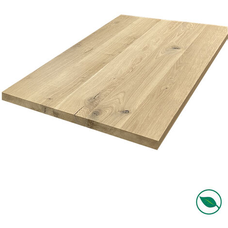 Forestea – Plateau en chêne massif pleines lames 1200 x 800 x 25 mm – Bois robuste pour tablette murale ou plan de travail – FSC mixte
