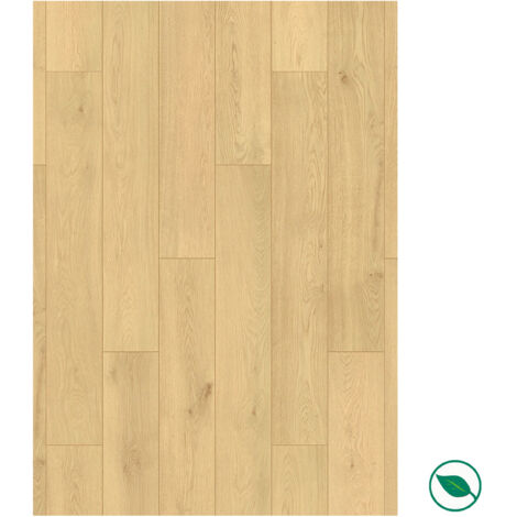 Forestea – Sol stratifié effet parquet 12 mm – 6 lames – 1,51 m² – Rainures en V pour effet réaliste – Système de verrouillage 1clic 2go pure+