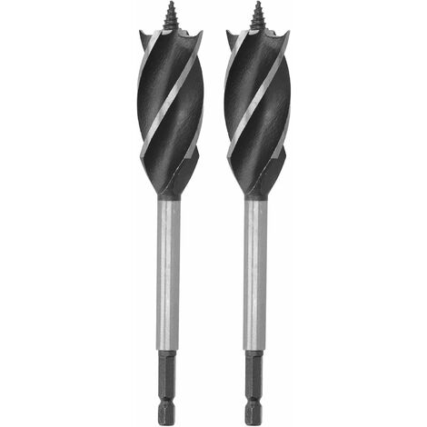 Foret à bois 2Pcs 26mm, mèche de tarière pour scie-cloche en métal, outil de coupe à tige hexagonale à 4 fentes à 4 fentes pour planches de bois, planches de densité, planches comprimées，Starlight