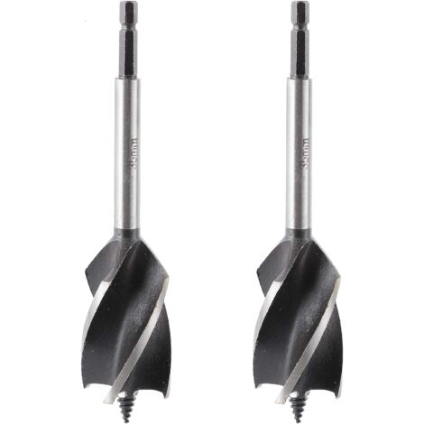 Foret à bois à 4 cannelures en acier au chrome-vanadium, queue hexagonale de 6,35 mm (1/4"), diamètre de 35 mm, outil de perçage pour le travail du bois