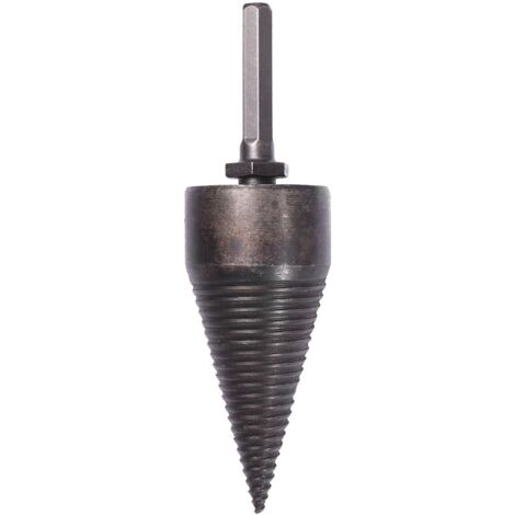 Foret à Bois Électrique 42 MM Manche Hexagonal 6 Pans Outil de Fendage du Bois Solide en Acier Haute Dureté Accessoire pour Fendeuse de Bûches Usage Jardin et Extérieur