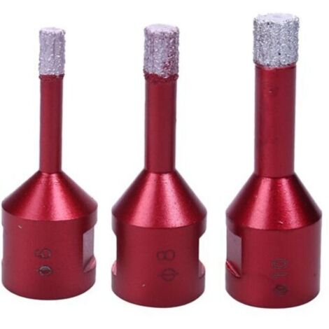 Foret à diamant brasé sous vide, 6 mm / 8 mm / 10 mm, filetage M14, pour perçage à sec de carrelage, granit et marbre