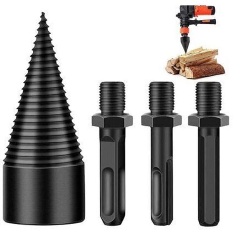 Foret À Fendre Le Bois 32 Mm Séparateur Perceuse À Tige Conique Acier Durables 3 Poignées Carré Rond Hexagonal