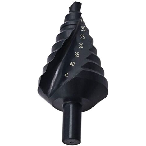 Foret à gradins en titane noir, 10–45 mm, pour acier et métaux, percement précis sans changement de foret