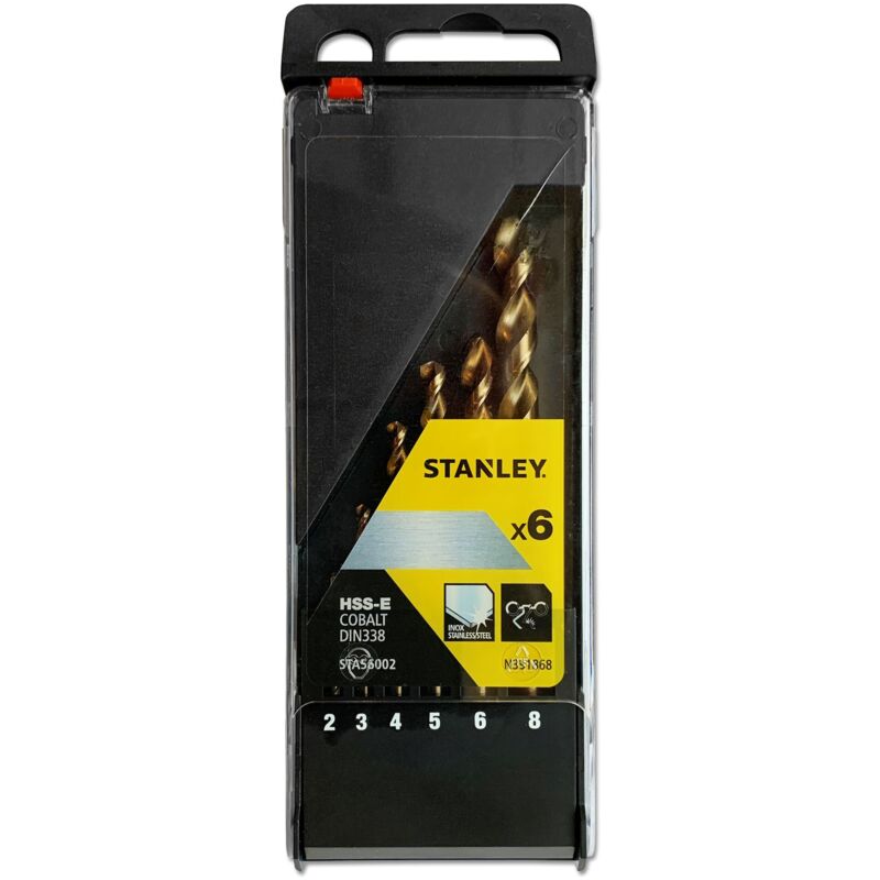 Stanley Cassette de 6 forets HSS E Cobalt 2 3 4 5 6 8mm STA56002 QZ - vue 2
