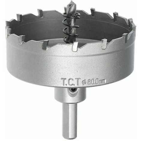 Foret à métaux pour perceuse, foret scie cloche en carbure de tungstène, diamètre de coupe 80 mm, pour tôle d'acier inoxydable de 0,5 mm à 3 mm d'épaisseur (5 mm).