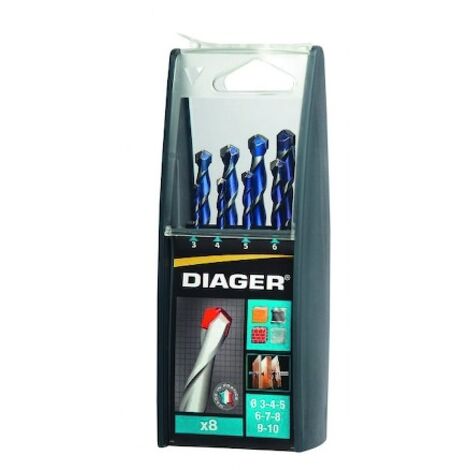 Foret A Queue Cylindrique Multi-Materiaux Coffret 8 Diager