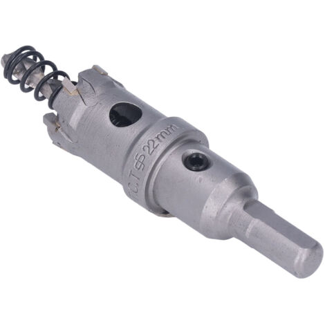 Foret à trépan carbure TCT pour acier inoxydable, kit de perçage avec clé, diamètre 22mm pour métaux épais