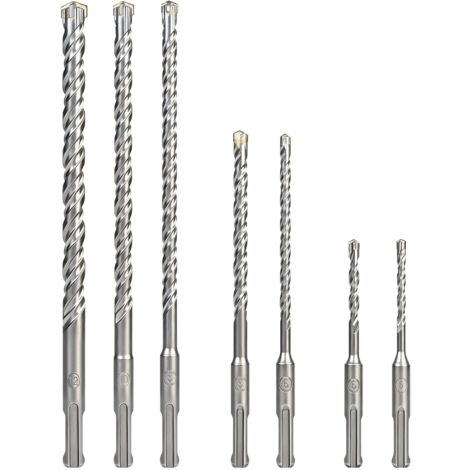 Foret Beton SDS Plus, Set de 7 Meche pour Beton, Brique, Roche Et Marbre