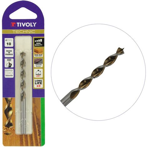 Mèche à bois industrie graduée SLR trois pointes série longue - Tivoly