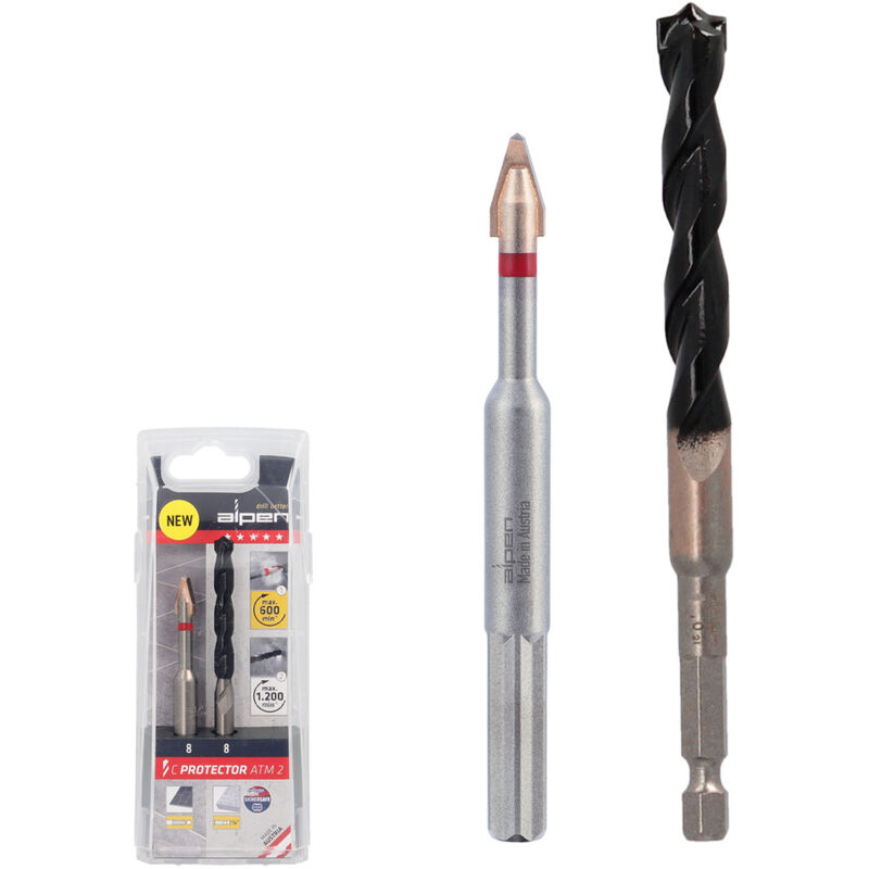 Banyo - Broca Alpen Porcelanicos Muy Duros ø 8 mm. Kit 2 brocas