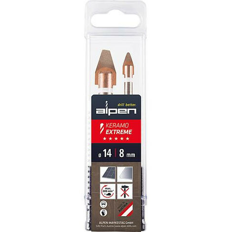 Foret carrelage en kit Alpen Keramo Extreme - 2 pces 14x8mm