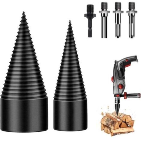 Foret conique à 4 poignées pour fendre le bois (32 mm + 42 mm), foret à fendre le bois pour perceuse électrique