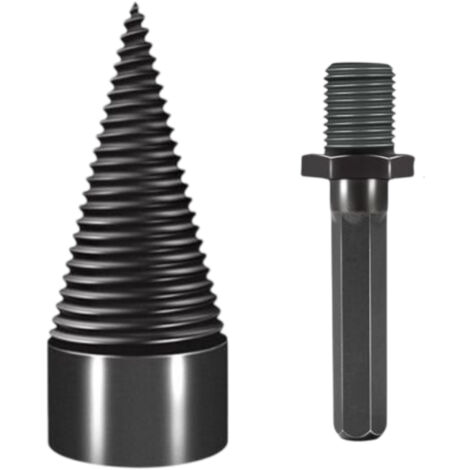 Foret conique pour fendeur de bois 45 mm, tige conique filetée, foret pour fendeur de bois avec tige hexagonale/carrée/ronde, pour perceuse à fendeur de bois, foret conique étagé, foret conique en aci