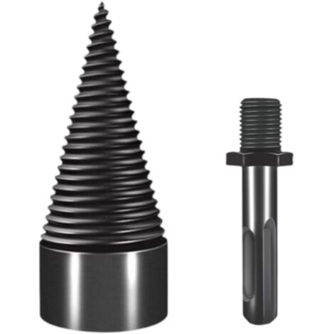 Foret conique pour fendeur de bois 45 mm, tige conique filetée, foret pour fendeur de bois avec tige hexagonale/carrée/ronde, pour perceuse à fendeur de bois, foret conique étagé, foret conique en aci