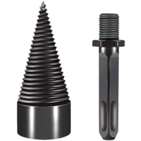 Foret conique pour fendeur de bois 45 mm, tige conique filetée, foret pour fendeur de bois avec tige hexagonale/carrée/ronde, pour perceuse à fendeur de bois, foret conique étagé, foret conique en aci
