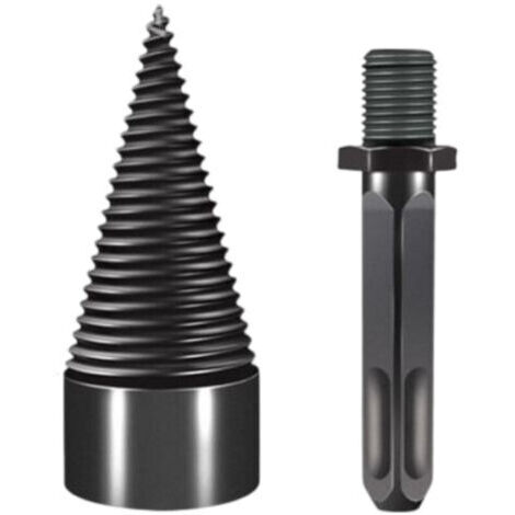 Foret conique pour fendeur de bois 50 mm, tige conique filetée, foret pour fendeur de bois avec tige hexagonale/carrée/ronde, pour perceuse à fendeur de bois, foret conique étagé, foret conique en aci