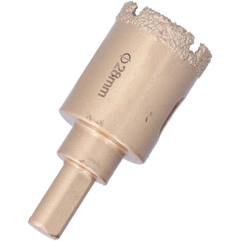 Foret Diamant 28mm pour Verre, Céramique, Marbre et Pierre - Fraise Brasée de Précision