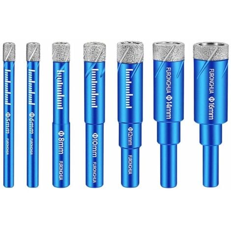 Foret diamant, 7 pièces foret diamant foret carrelage foret métal 5/6/8/10/12/14/16mm perceuse perceuse diamant pour carrelage céramique grès grès fin verre pierre SOEKAVIA