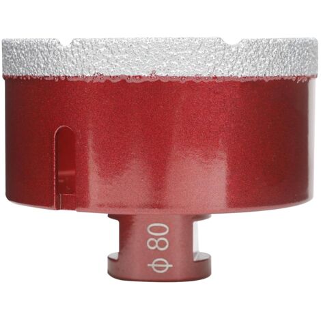 Foret diamant pour carrelage 80 mm,Scie Cloche Diamant Foret avec Filetage M14 Pour Le Forage à Sec Ou Humide De Manière Sec En Porcelaine, Carrelage, Granit, Marbre, Verre
