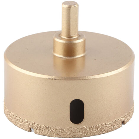 Foret Diamant pour Céramique et Verre, Tige Triangulaire 75mm, Scie Cloche Acier Carbone