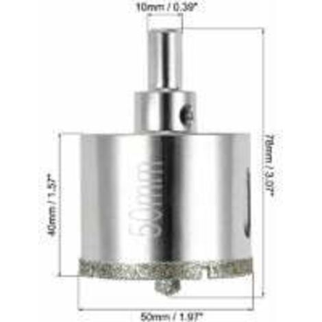 Foret diamant pour scie cloche en verre. céramique. porcelaine. carrelage 50 mm