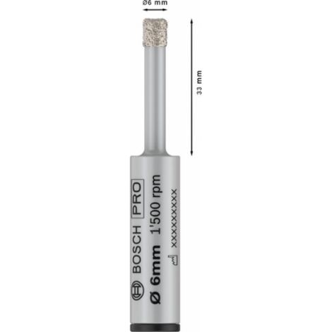 Foret diamant PRO Ceramic à sec 6x33x13mm BOSCH 2608599053