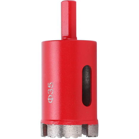 Foret Diamanté Rouge à Dents Ondulées en Acier Rapide pour Marbre et Béton D35