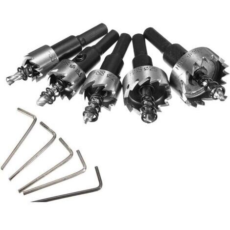 Foret Diament, HSS Scie Cloche Trépan Béton 16/18.5/20/25/30mm 5PCS Foret Carrelage Perçage Dill Fraise Carottier Trou Dent