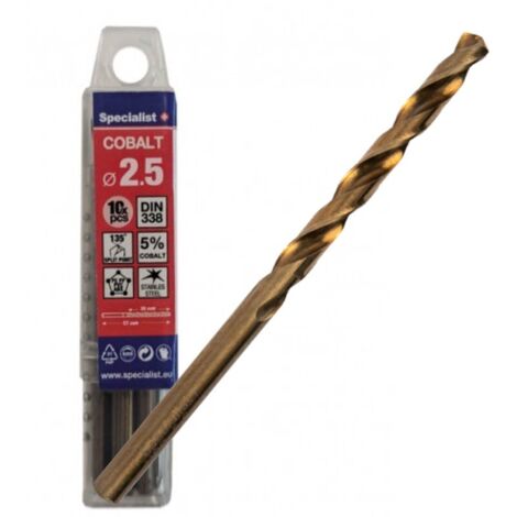 Foret en métal Specialist Cobalt 2 5x57 mm 10 unités