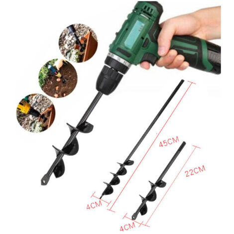 Foret en spirale , foret en spirale pour jardin, literie de jardin, perceuse de sol, jardin, colonne de plantation, outil de forage de trous 2 pièce