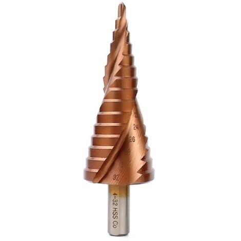 Foret étagé HSS 4-32 mm Cobalt M35 à rainure hélicoïdale Pagode Alésoir Poignée triangulaire HSS Co Perçage Fraise DC17B