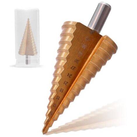Foret Étagé Hss En Métal - 14 Niveaux Conique De 4 À 42 mm Diamètre Pour Métal, Bois, Plastique Tige 10