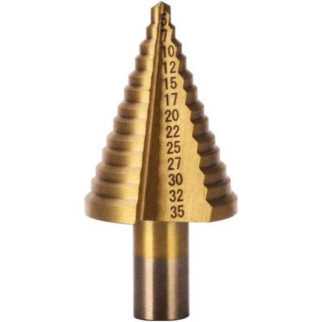 Foret étagé HSS pour métal 5-35 mm, foret conique professionnel en titane avec étui pour bois, plastique et métal