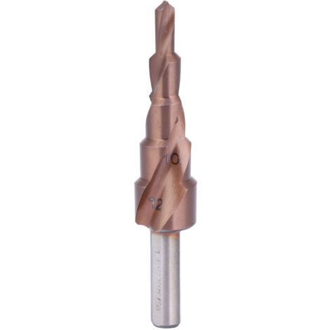 Foret étagé M35 cobalt revêtu, tige triangulaire pour perçage progressif 4 à 12mm (5 étapes)