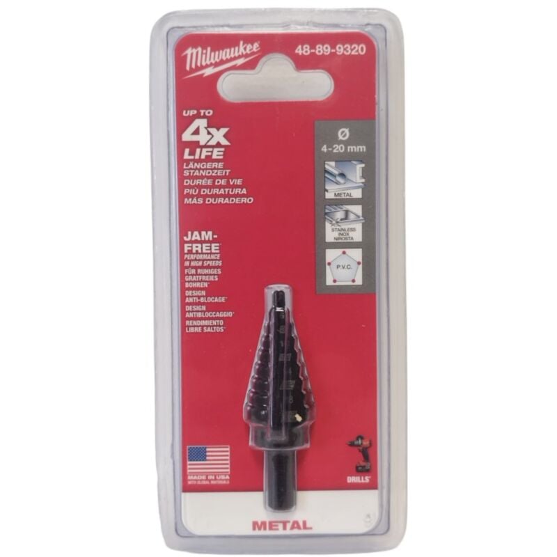 Milwaukee - 48899320 Foret étagé - 4 à 20 mm - Pas de 2 mm