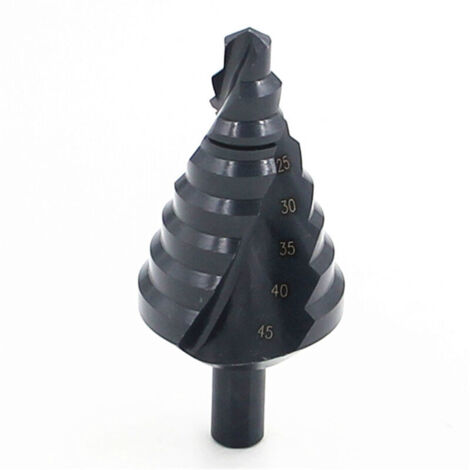 Forêt Étagé Spiral HSS Titane Triangle Conique pour Acier Fin Alésage 10-45 mm