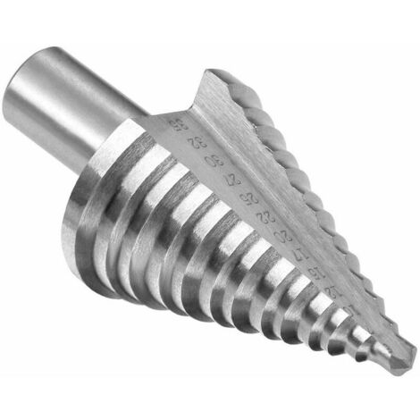 Foret Fraise Meche Étagé HSS, Foret Étagé Fraise Conique à Double Fente 5-35mm 13 étapes Rondes Shank Step Drill Cut Holes Tool Pour Visseuse Percage sur Acier Laiton Bois Plastique