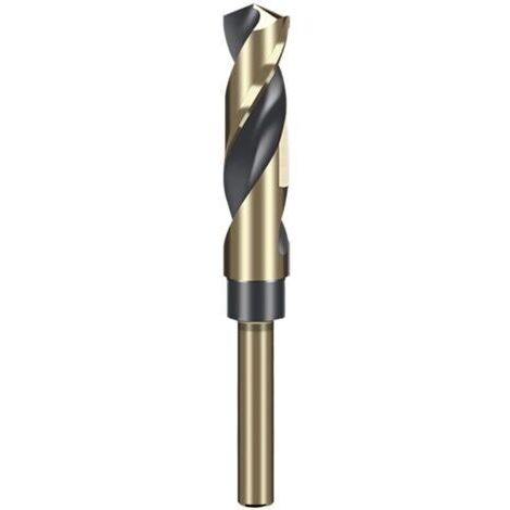 Foret hélicoïdal à queue réduite de 15 mm avec queue ronde de 10 mm pour acier inoxydable, alliage d'aluminium, métal, cuivre, plastique, bois, fabriqué en acier rapide 4341