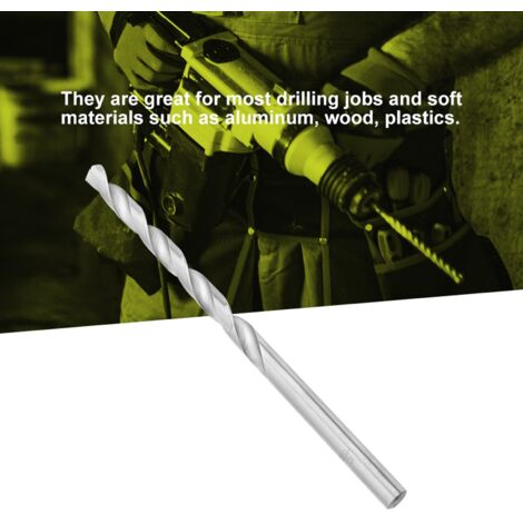 Foret hélicoïdal à tige droite Extra longue en acier rapide, outil de foret hélicoïdal 4-10mm pour le bois 8 pièces